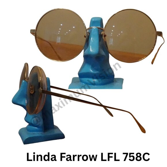 ? New Linda Farrow Round Rose Gold Sunglasses LFL758/6 Made in Japan ?